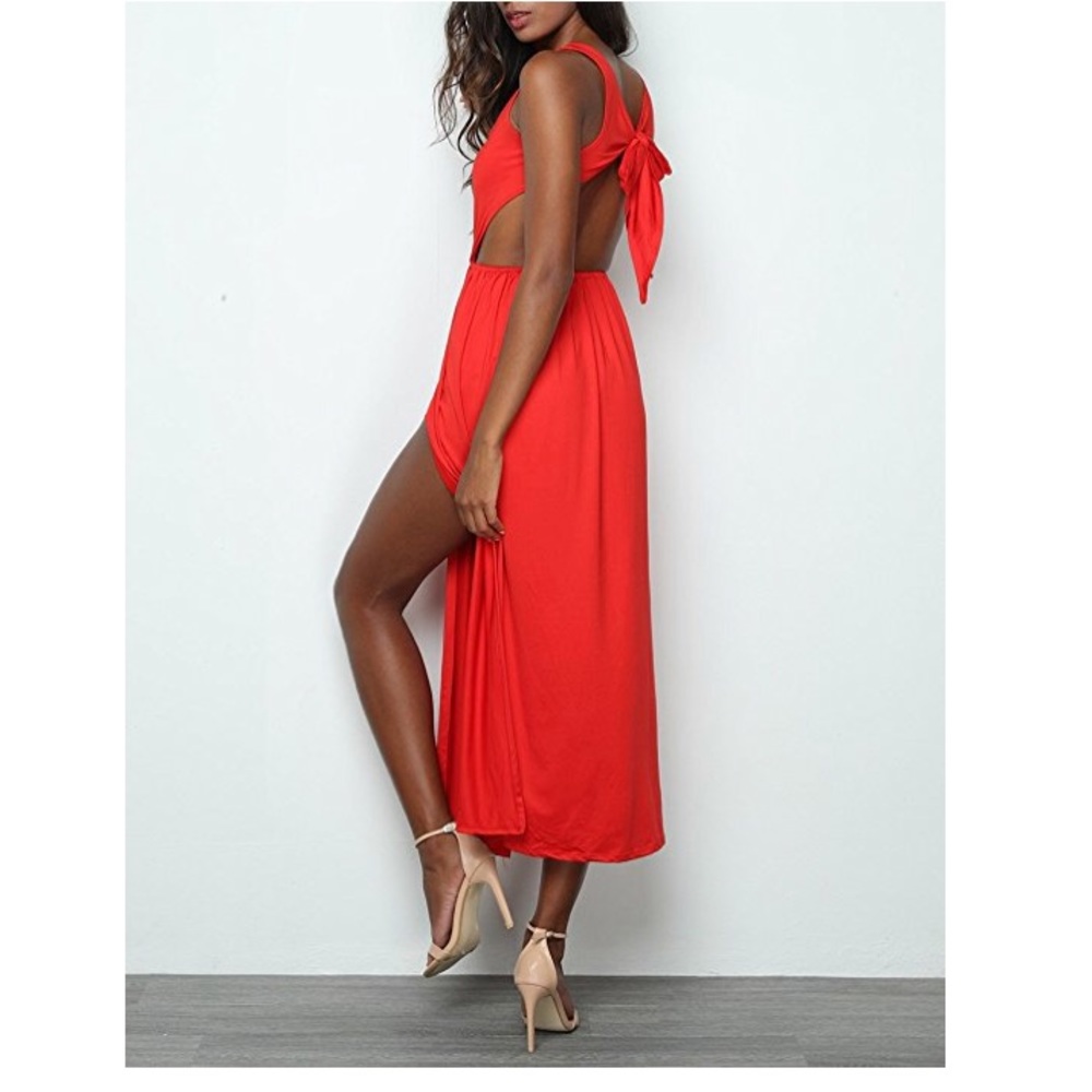V-Neck High Slit Maxi
